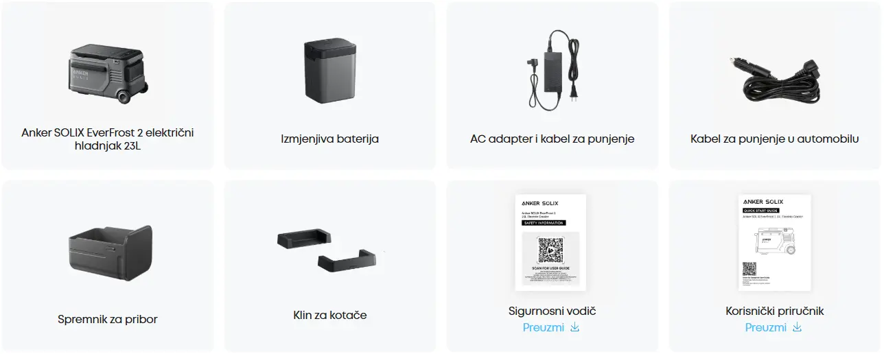 Anker SOLIX EverFrost 2 prijenosni hladnjak 23L + baterija + kotačići + ručka 9 anker solix everfrost 2 28L